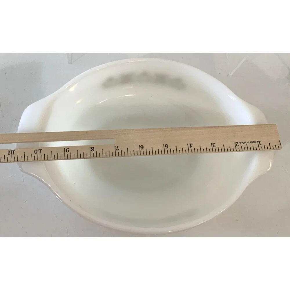 Anchor Hocking Fire King White Green Meadow Fire King Oval Baking Dish 1 .5 QT.